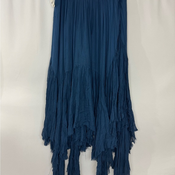 Free People Elegant Clover Navy Blue Maxi Skirt - Picture 7 of 14